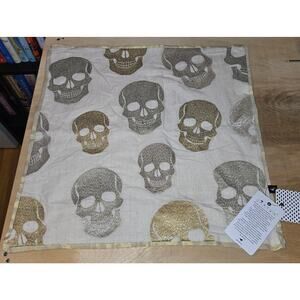 NWT metallic skull Pillowcase 20x20 SAATVIK